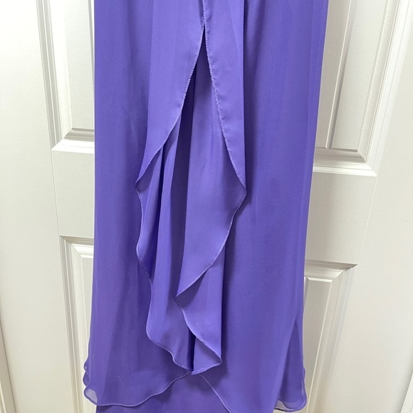 Vintage Satin & Chiffon Formal Dress Purple - Picture 3 of 11